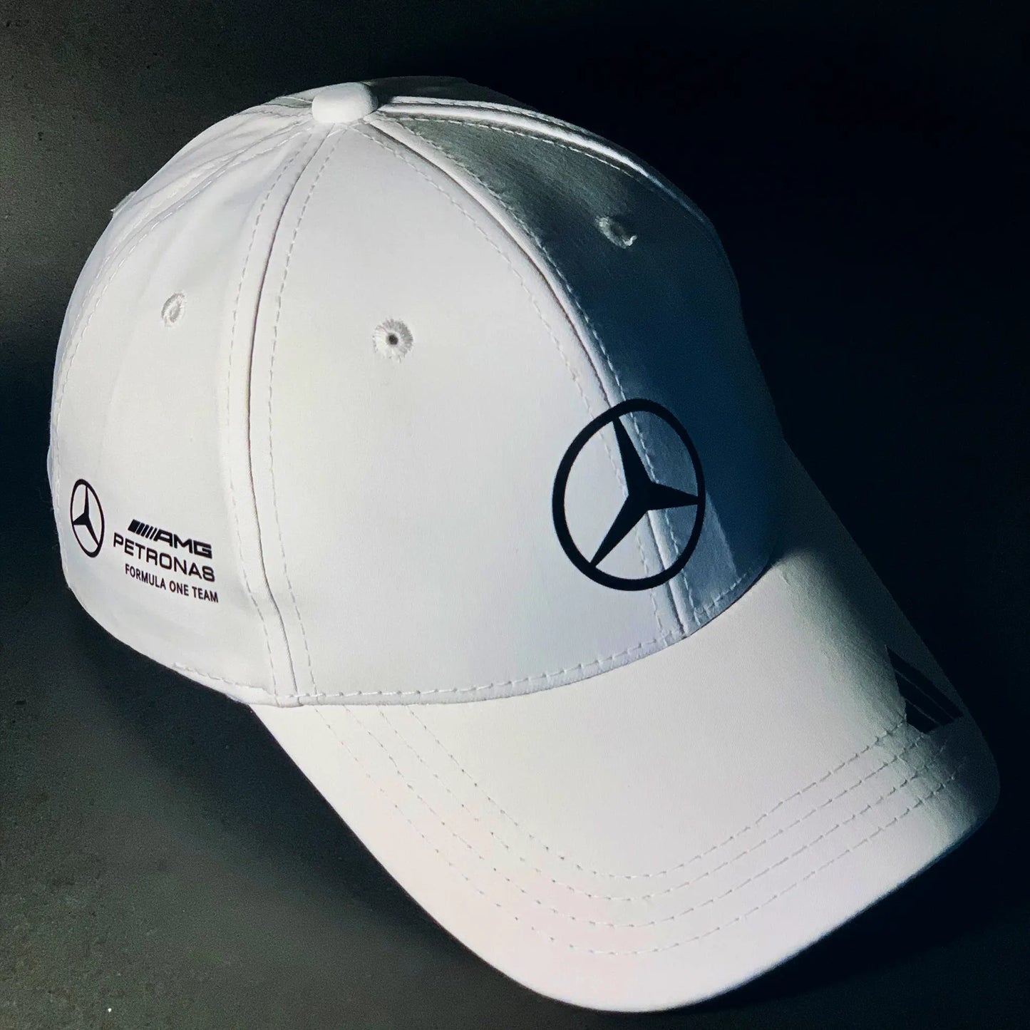 Mercedes F1 Team & Adidas Cap in White - Loopzs