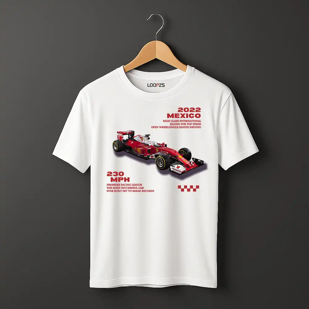 ferrari mexico car racing design T shirt with 2022 and text n front