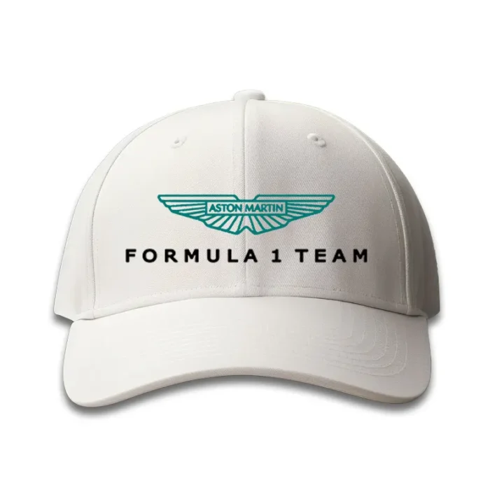 Aston Martin Aramco F1 Cap Logo front design in white