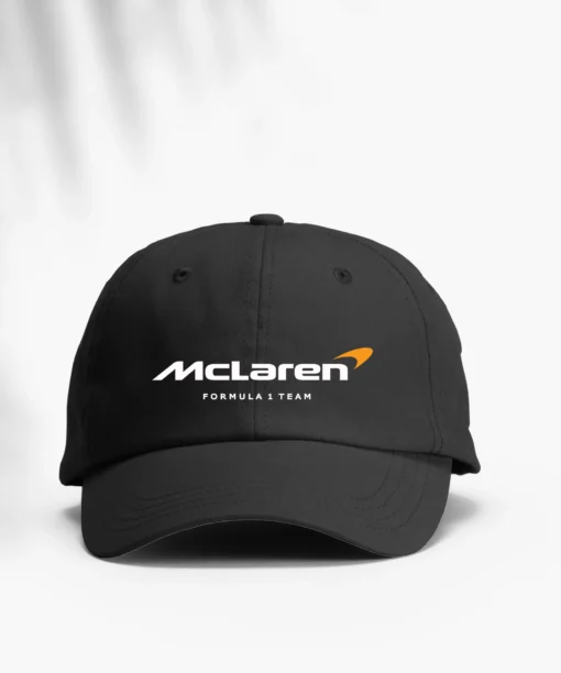 Mclaren cap in black with dtf printed logo on front