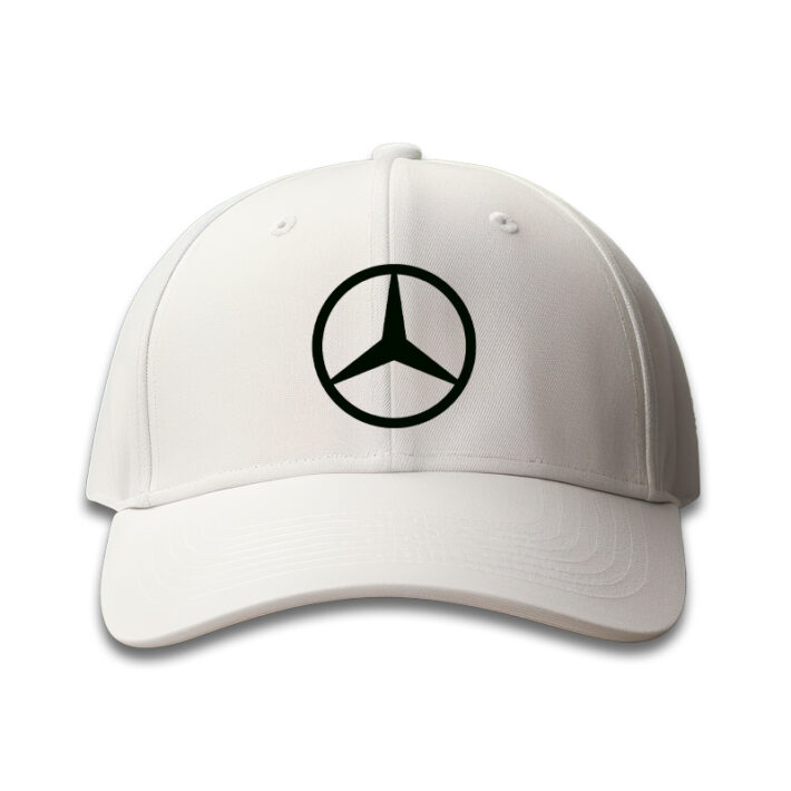 Mercedes Logo for Mercedes F1 Team & Driver Caps in White in DTf Print