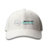 mercedes AMG logo on the front of white cap in DTF printing