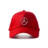 red mercedes cap front with dtf printing